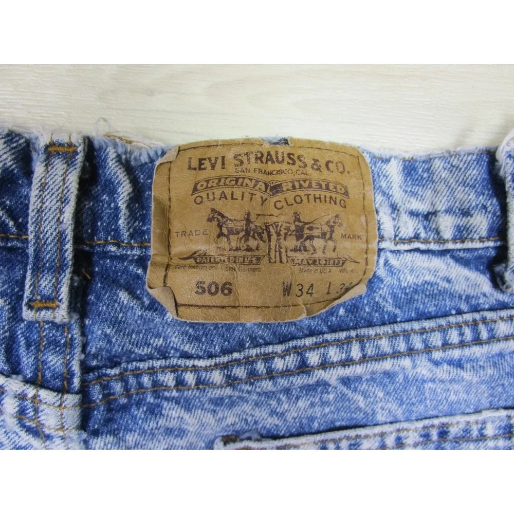 Vintage Levis 506 Jeans (31x32.5) Acid Wash Orange Tab Straight Distressed 80s